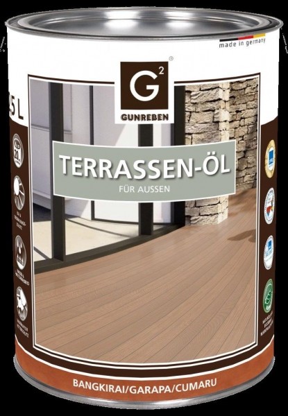 Garapa Öl von Gunreben, 2,5 Liter Terrassendielen Öl ausreichend für ca. 20-25 m²