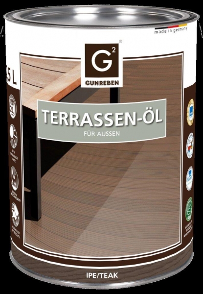 Ipe Öl von Gunreben, 2,5 Liter Terrassendielen Öl ausreichend für ca. 20-25 m²